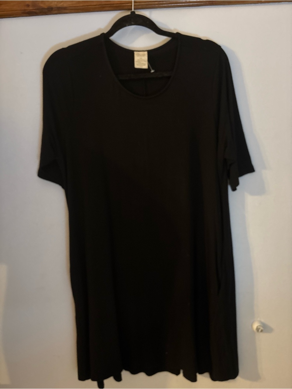 Black Midi Dress with Short Sleeves